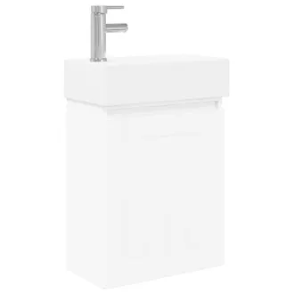 vidaXL M&oacute;dulo De Ba&ntilde;o Con Grifer&iacute;a Blanco 45,5 X 25,5 X 84 Cm Vidaxl
