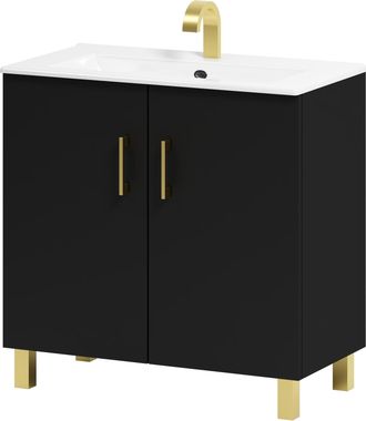 OEM Mueble De Ba&ntilde;o Viki 80 Con Lavabo, Negro