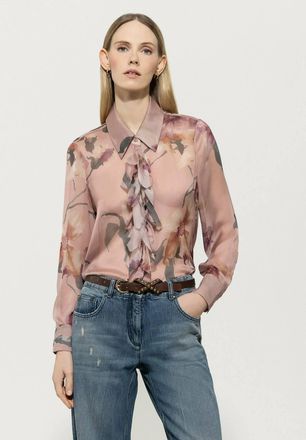 Luisa Cerano Button-Down Silk Blouse In Multi
