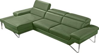 Egoitaliano Ecksofa »Princess, elegantes Designsofa mit erstklassigem Sitzkomfort, L-Form« mit Recamiere, inkl. Kopfteilverstellung, edle Designmetallfüsse