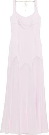 Alexander McQueen Womens Long Dress Pink Viscose