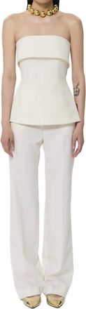 Tara Jarmon Tonnie Tailored Canvas Top In Ecru