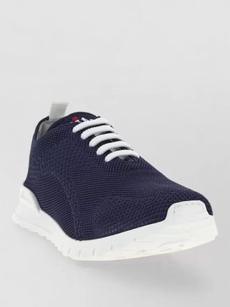 Kiton fits lace up sneakers mesh pull tab