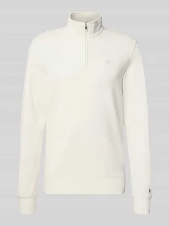 Champion Sweatshirt mit Stehkragen und Rei&szlig;verschluss in Offwhite, Gr&ouml;&szlig;e XXL