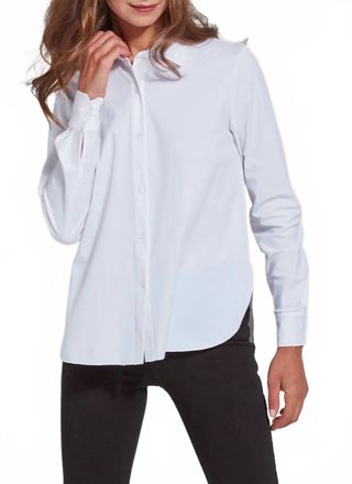 Lyss&eacute; Connie Slim Button Down Blouse In White