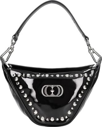 La Carrie Tassen, Dames, Zwart, ONE Size, Leer, Leren Tas met Lak en Studs