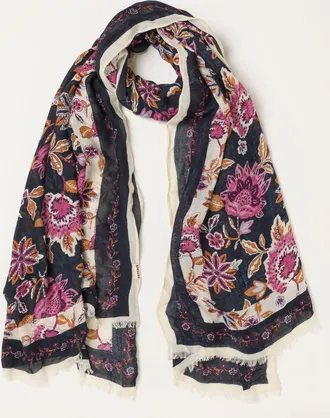 Fat Face FatFace Navy Vintage Floral Lightweight Scarf