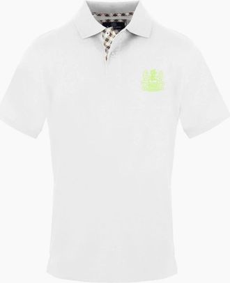 Aquascutum Mens Collared Neck Short Sleeve Polo Shirt - White - Size: 2X large