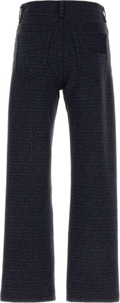 Fendi Mens Trouser Navy Cotton Wool Nylon