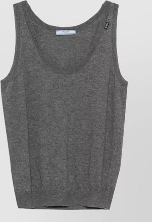 Prada fine cashmere sleeveless knit scoop neck