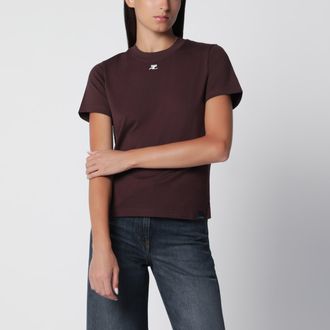 Courr&egrave;ges T-shirt AC rosso bruciato in cotone