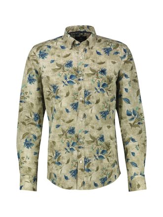 Lerros Langarmhemd LERROS Floral designtes Herrenhemd in &Uuml;bergr&ouml;ssen, Herren, Gr. 6XL, extraweit, weiss (foam wei&szlig;), 97% Baumwolle, 3% Elasthan, Hemden Langa