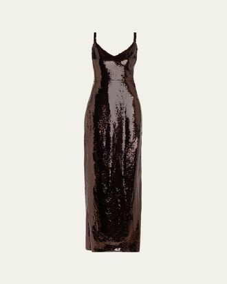 L'agence Karma Sequined Maxi Dress