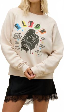 Daydreamer Elton John Vintage Sweatshirt In Rainbow Piano