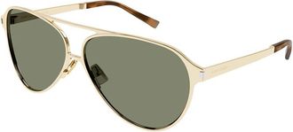 Saint Laurent Green Pilot Unisex Sunglasses SL 734 004 62