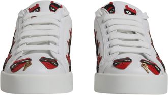 Dolce & Gabbana White Devil Face Portofino Sneakers Womens Shoes