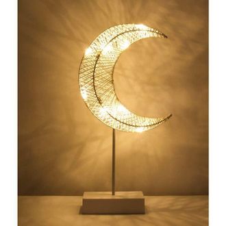 OEM Luz Nocturna Infantil, L&aacute;mpara De Escritorio Decorativa, L&aacute;mpara De Mesita De Noche Led Con Forma De Luna Que Funciona Con Pilas, Iluminaci&oacute;n Nocturna