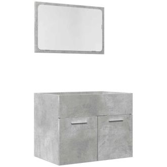 vidaXL Set Mobili da Bagno 2 pz Grigio Cemento in Legno Multistrato vidaXL