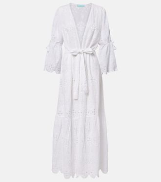 Melissa Odabash Talitha broderie anglaise belted cotton kaftan