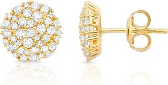 Crislu Pav&eacute; Cubic Zirconia Stud Earrings in 18Kyg/clear Stone at Nordstrom