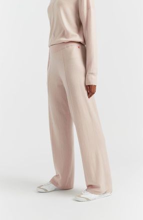 Chinti and Parker Wool & Cashmere Wide Leg Track Pant in Bone at Nordstrom, Size X-Large