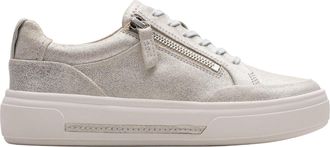 Clarks Womens Hollyhock Zip Shoes, Metallic, 8.5 Wide