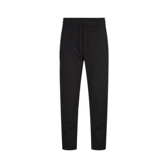 HUGO BOSS Black Stretch Cotton Blend Joggers - male - Hugo - Slim-fit Trousers - Black - S - Trousers