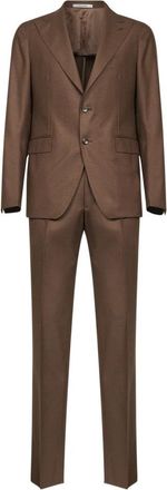 Tagliatore Kostuum van scheerwol - Heren - Business pakken - Bruin - L - Wol - Kostuums