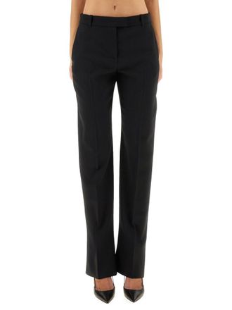 Alexander McQueen Black Straight Flat Front Pants