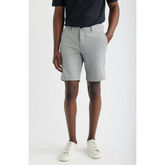 Scott Barber Sonoma Flat Front Travel Shorts in Silver Grey at Nordstrom, Size 35