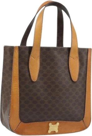 Celine Pre-owned Vintage Macadam Handtas - Dames - Vintage Handtas - Bruin - ONE Size - Leer - Vintage