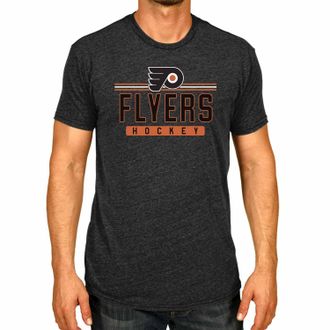 Wright & Ditson Adult NHL Heather Charcoal True Fan Hockey T-Shirt - Tagless Cotton Polyester Blend - Ultimate Comfort, Philadelphia Flyers - Charcoal, S