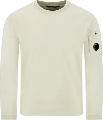 C.P. Company C.p. Company, Tops, Heren, Grijs, M, Katoen, 30/2 Gemerceriseerde Jersey Gedraaide T-shirt met korte mouwen en Lens