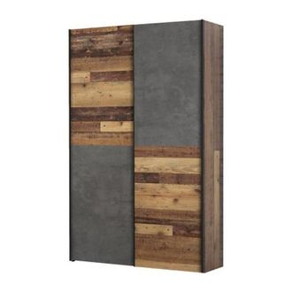 Les Tendances Armadio Tuttopiani Zeno 2 Ante Scorrevoli Quercia E Grigio Cemento 120x42x190.5h