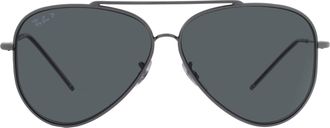 Ray-Ban Aviator Reverse Polarized Dark Grey Pilot Unisex Sunglasses RBR0101S 004/81 62
