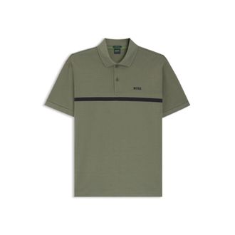 BOSS Paddy polo shirt with engineered stripe