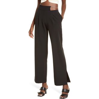 Amy Lynn Cutout High Waist Pants in Black at Nordstrom, Size Small