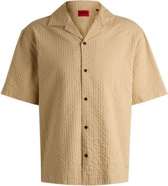HUGO BOSS Oversize-fit shirt in cotton seersucker