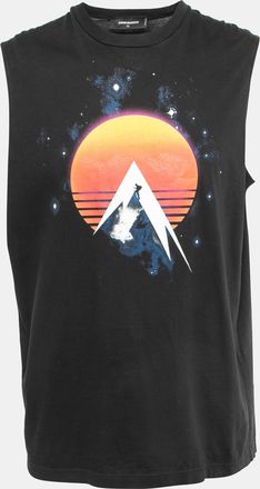 Dsquared2 Black Print Cotton Tank T-Shirt