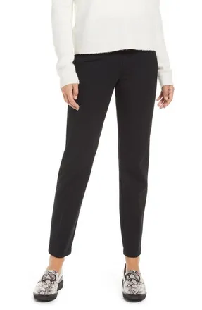 Spanx SPANXsupersmooth PerfectFit Ponte Slim Straight Pant in Classic Black at Nordstrom, Size 2X P