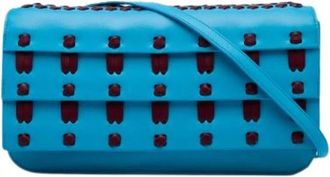 Bottega Veneta Pre-owned Crossbody Bag - Dames - Vintage Schoudertas - Blauw - ONE Size - Leer - Vintage