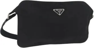 Prada Pre-owned Cross Body Bags, female, Black, Size: ONE SIZE Pre-owned Nylon Crossbody Bag