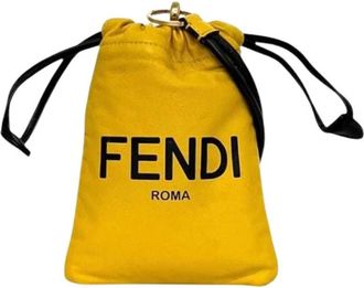 Fendi Pre-owned Vintage Mini Pouch - Dames - Vintage Mini Tas - Geel - ONE Size - Leer - Vintage
