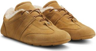 BOSS x Steiff fur-trim trainers in suede