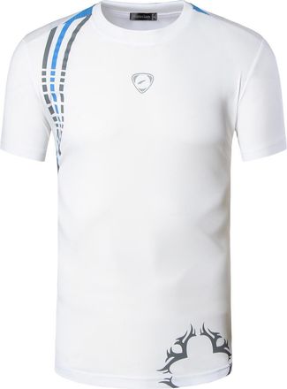 Jeansian Mens Sports Breathable Quick Dry Short Sleeve T-Shirts Tee Tops Running Training, XL, Lsl1052_white