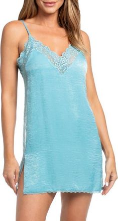 In Bloom by Jonquil Lace Trim Chemise in Aquamarine at Nordstrom, Size X-Large