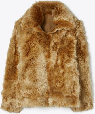 Tory Burch Womens Shearling Jacket, size S