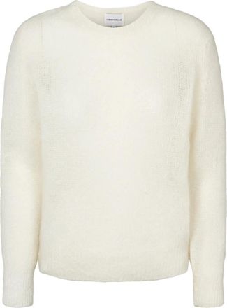 Americandreams Ulla O Neck Knit Pullover - Dames - Ronde hals truien - Wit - M - Wol - Truien & Vesten