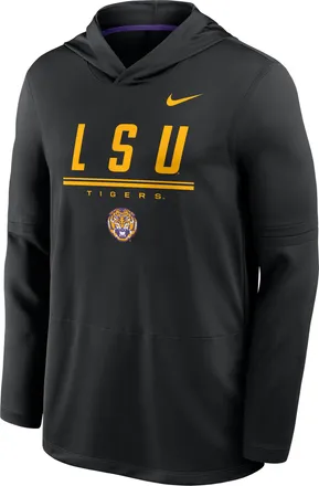 Nike LSU Sideline Nike Mens Dri-FIT College Long-Sleeve Hooded Top in Black | 03B9091NLSN-594