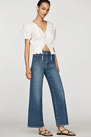 Frame Denim Le Slim Palazzo High-Rise Cropped Wide-Leg Jeans